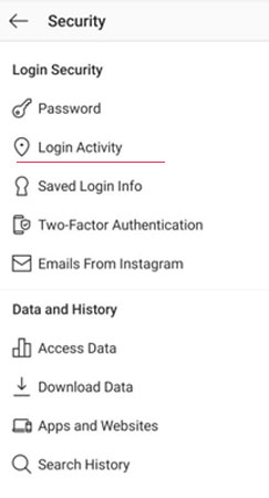 لاگین اکتیویتی و امنیت در اینستاگرام